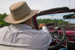 Vintage car convertible with driver in Cuba, cult, Cuban Vintage car convertible with driver in Cuba, cult, Cuban